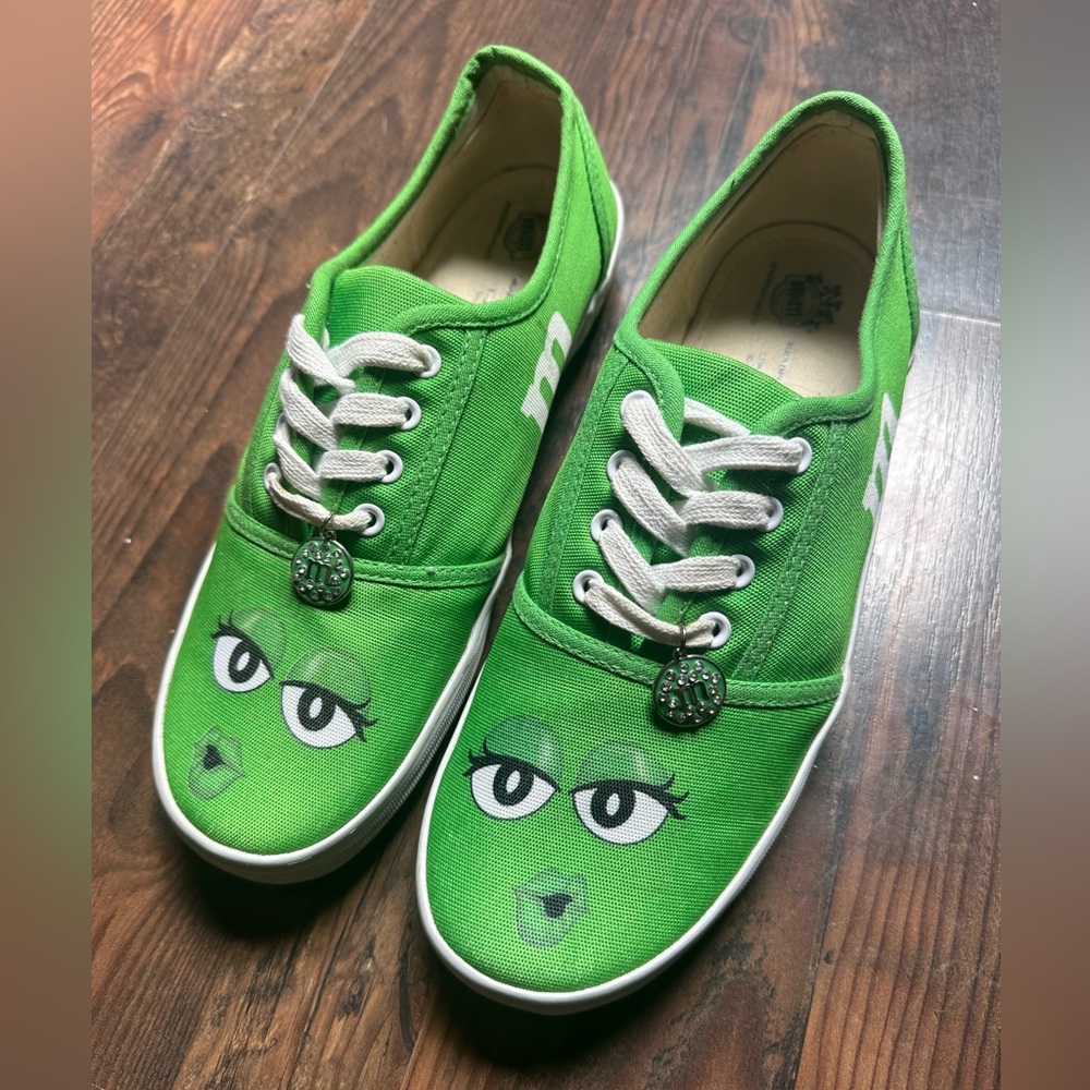 M&M'S Green Canvas Women's Sneakers with Character Face